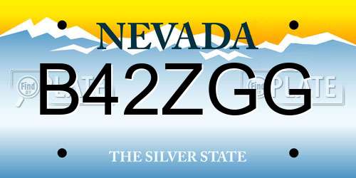 B42ZGG Nevada License Plate