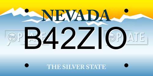 B42ZIO Nevada License Plate