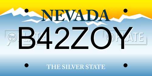 B42ZOY Nevada License Plate