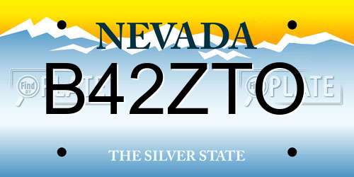 B42ZTO Nevada License Plate