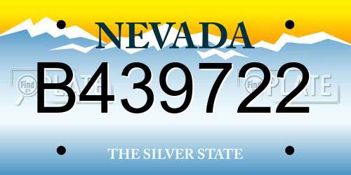 B439722 Nevada License Plate