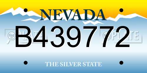 B439772 Nevada License Plate