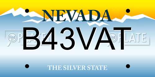 B43VAT Nevada License Plate