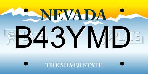 B43YMD Nevada License Plate