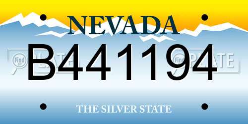 B441194 Nevada License Plate