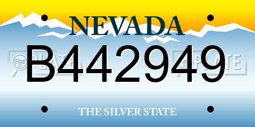 B442949 Nevada License Plate
