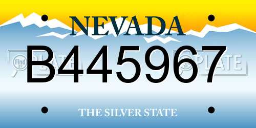 B445967 Nevada License Plate