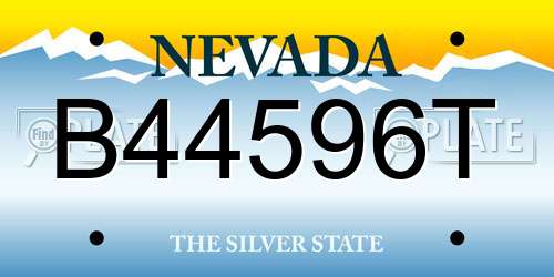 B44596T Nevada License Plate
