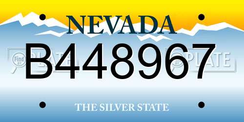 B448967 Nevada License Plate
