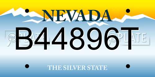 B44896T Nevada License Plate