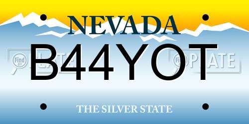 B44YOT Nevada License Plate