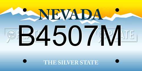B4507M Nevada License Plate