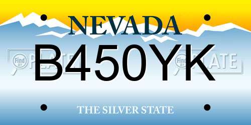 B450YK Nevada License Plate