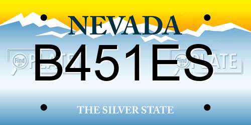 B451ES Nevada License Plate
