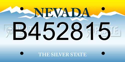 B452815 Nevada License Plate