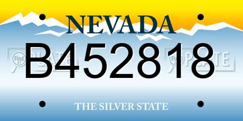 B452818 Nevada License Plate