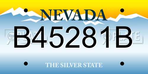 B45281B Nevada License Plate