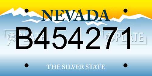 B454271 Nevada License Plate