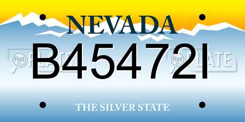 B45472I Nevada License Plate