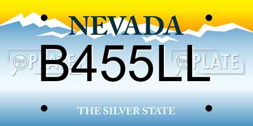 B455LL Nevada License Plate