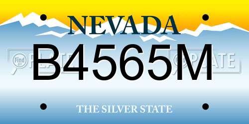 B4565M Nevada License Plate