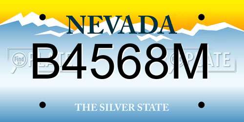 B4568M Nevada License Plate