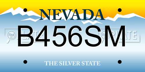 B456SM Nevada License Plate