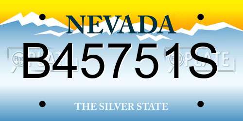 B45751S Nevada License Plate