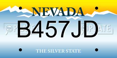 B457JD Nevada License Plate