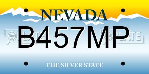 B457MP Nevada License Plate