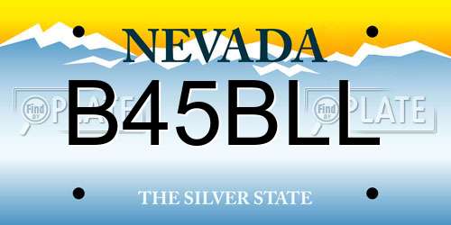 B45BLL Nevada License Plate