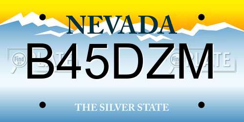 B45DZM Nevada License Plate