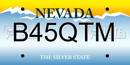 B45QTM Nevada License Plate