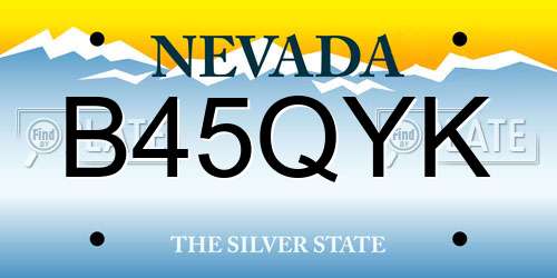 B45QYK Nevada License Plate