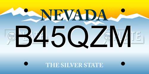 B45QZM Nevada License Plate