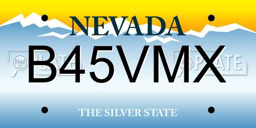 B45VMX Nevada License Plate