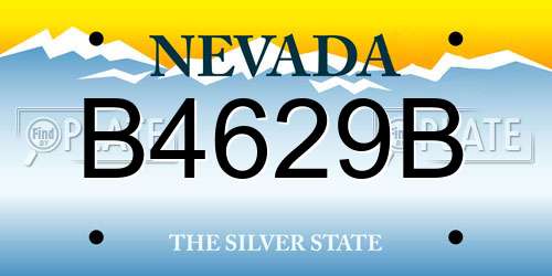 B4629B Nevada License Plate