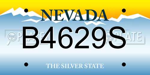 B4629S Nevada License Plate