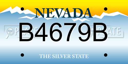 B4679B Nevada License Plate