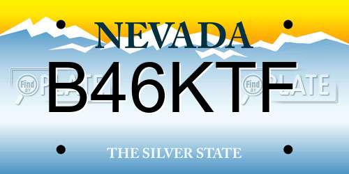 B46KTF Nevada License Plate