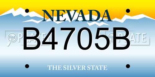B4705B Nevada License Plate