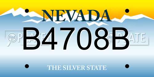 B4708B Nevada License Plate