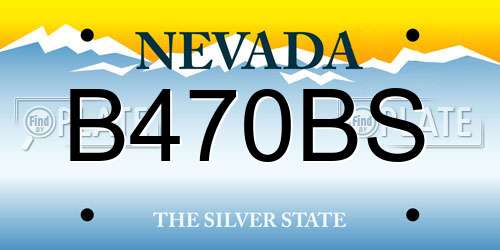 B470BS Nevada License Plate