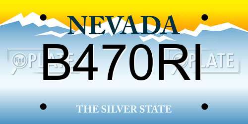 B470RI Nevada License Plate
