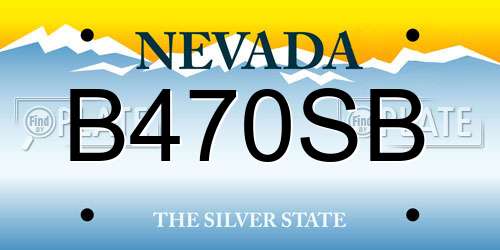B470SB Nevada License Plate