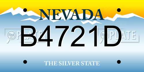 B4721D Nevada License Plate