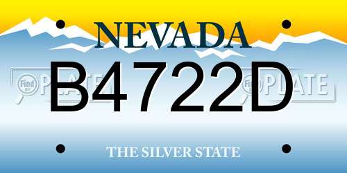 B4722D Nevada License Plate