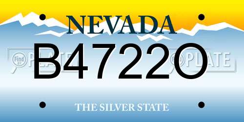 B4722O Nevada License Plate