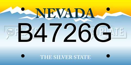 B4726G Nevada License Plate