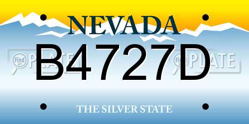 B4727D Nevada License Plate